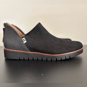 Dr. Scholl's Black Suede Slip-On Loafers with Gray Comfort Shoe